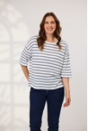CAMEO LINEN TOP - navy sky